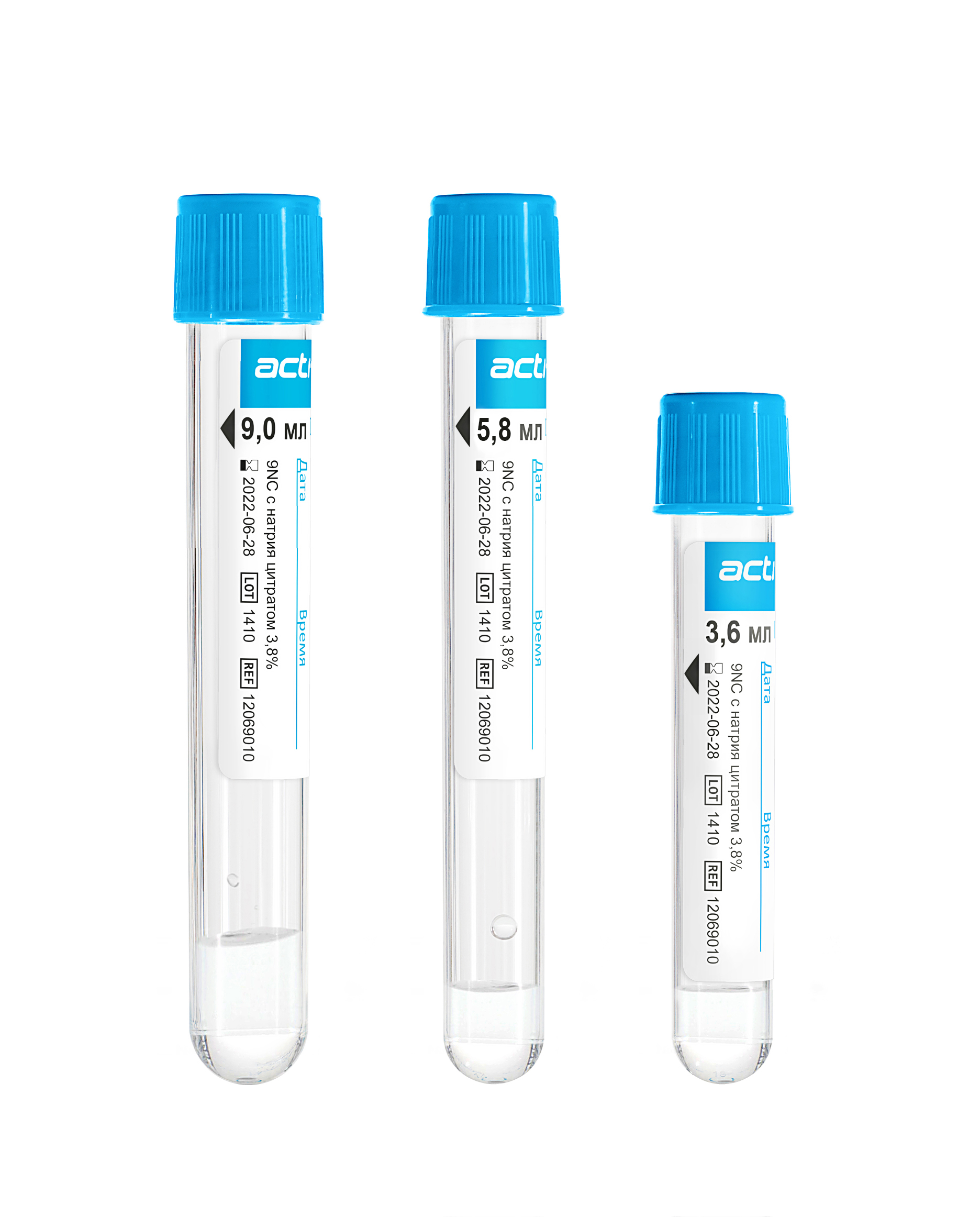 Tubes with 3.8% Sodium Citrate